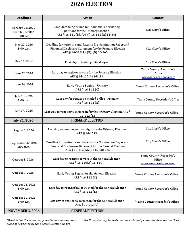 Election Calendar